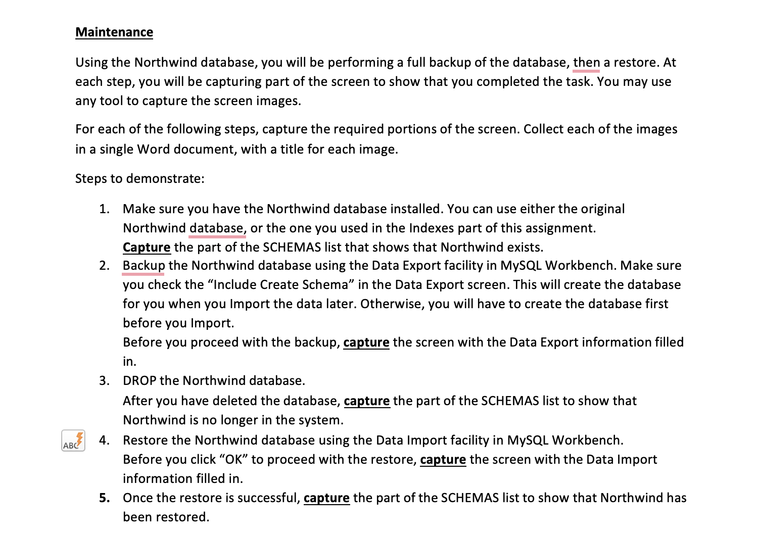 Solved MaintenanceUsing the Northwind database, you will be | Chegg.com