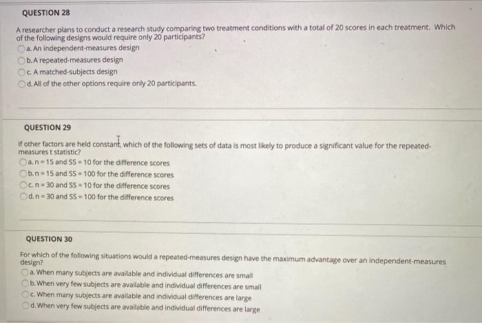 Solved QUESTION 28 A Researcher Plans To Conduct A Research | Chegg.com