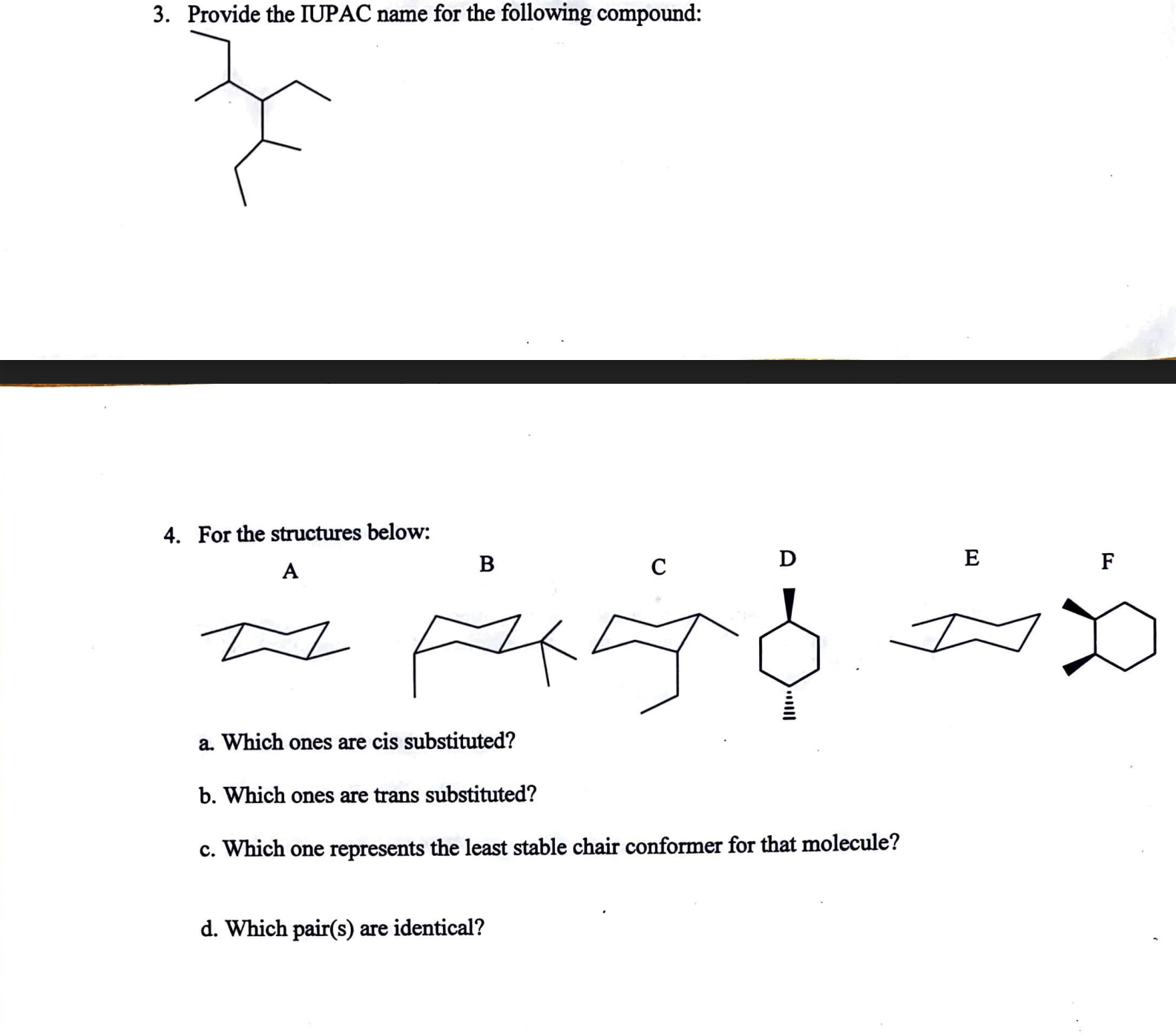 Solved please answer question 3 ﻿and 4 ﻿and show the work | Chegg.com