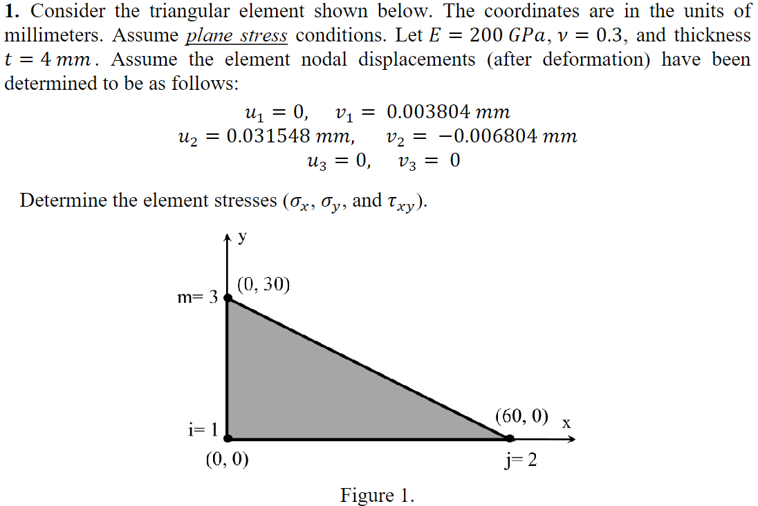 Triangle Element Normal Consider the triangular element shown below. The | Chegg.com