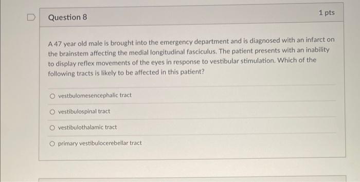 Solved A 47 year old male is brought into the emergency | Chegg.com