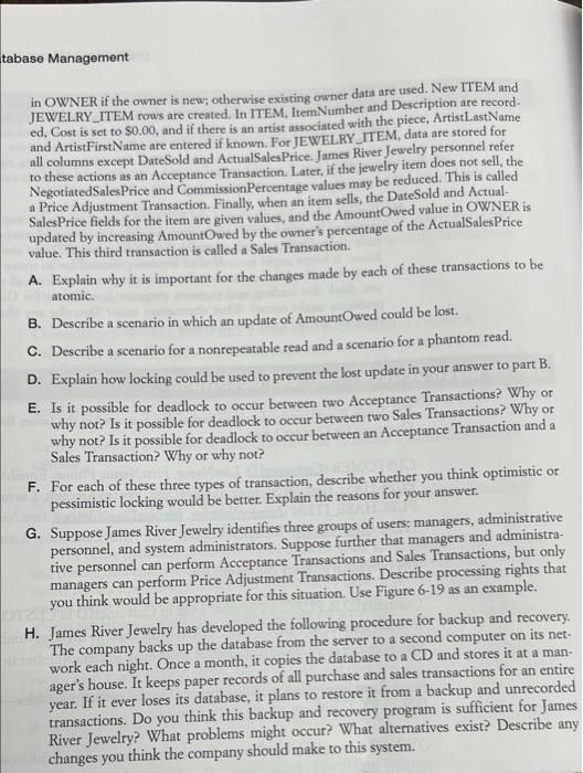 Solved NS The James River Jewelry database design that was