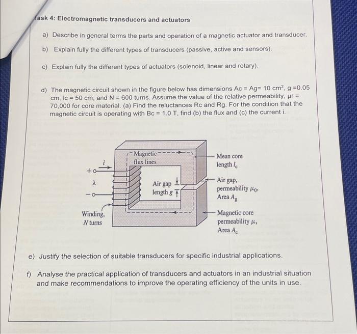 Solved lask 4 transducers and actuators a)