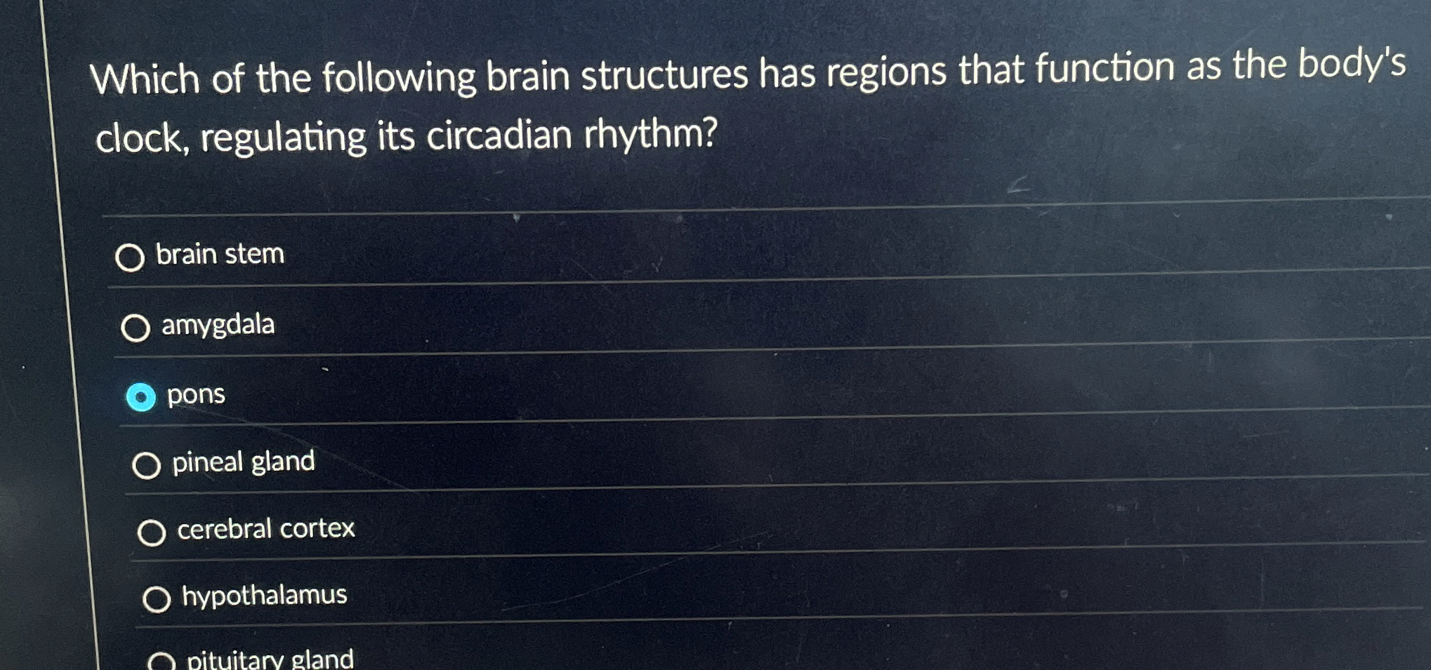 Solved Which of the following brain structures has regions | Chegg.com