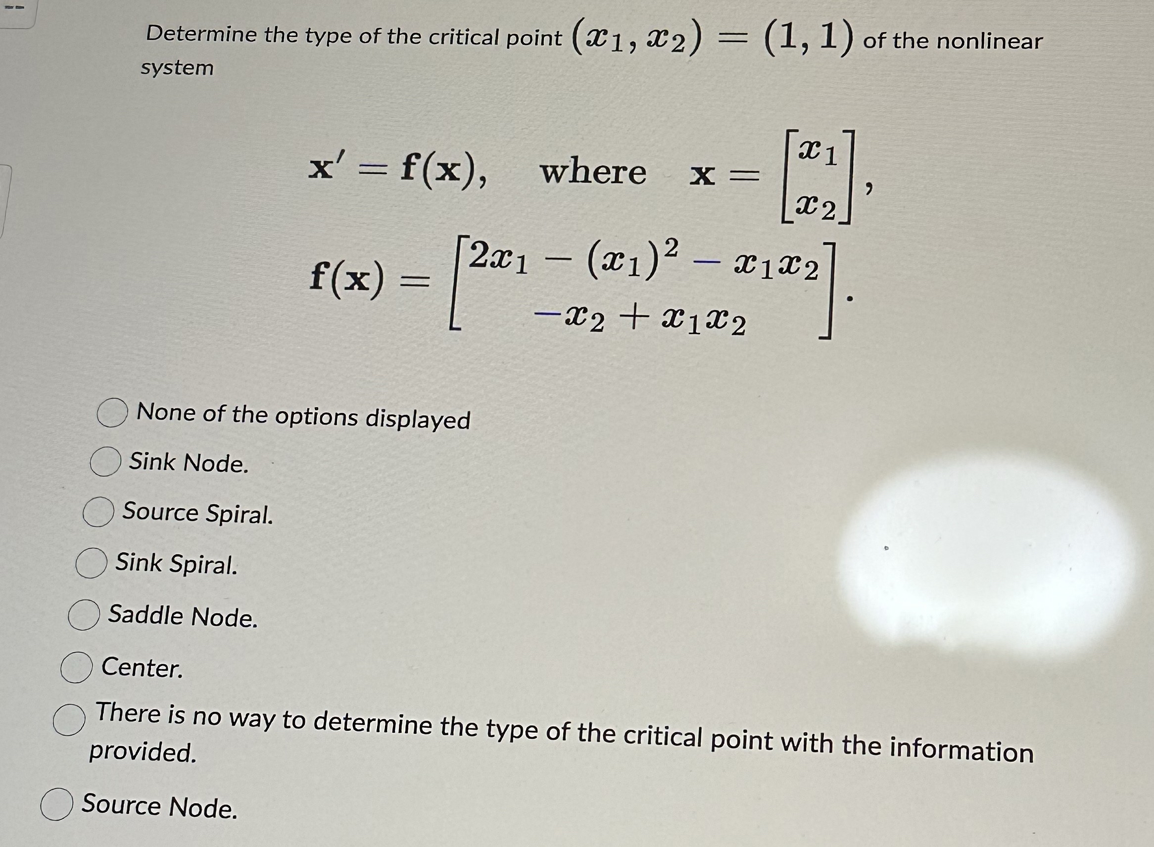 Determine The Type Of The Critical Point Chegg Com