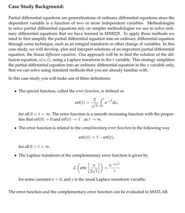 Solved Case Study Background Partial differential equations