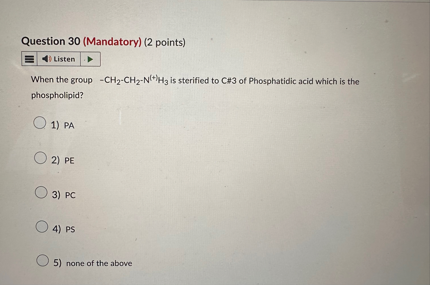 Solved Question 30 (Mandatory) (2 ﻿points)When the group | Chegg.com