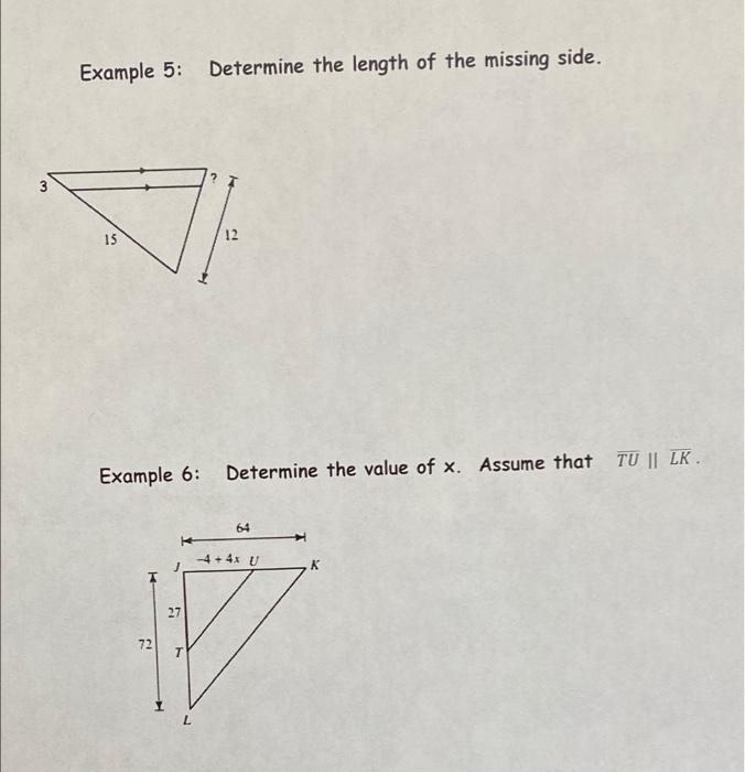 Solved Example 5: Determine The Length Of The Missing Side. | Chegg.com