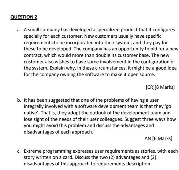 Solved QUESTION 2 A. A Small Company Has Developed A | Chegg.com