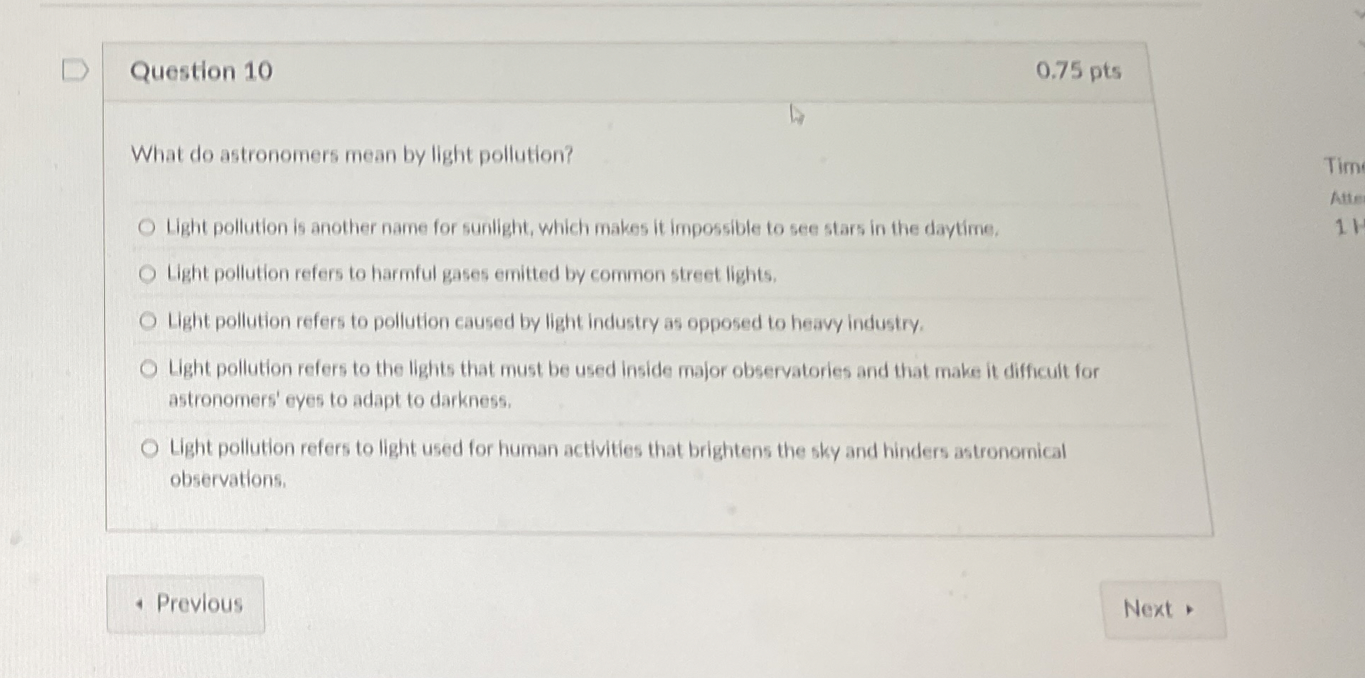 Solved Question 100.75 ﻿ptsWhat do astronomers mean by light