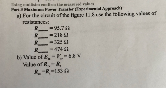 Solved THEVENIN'S THEOREM AND MAXIMUM POWER TRANSFER 131 | Chegg.com