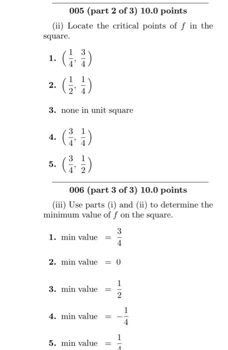 Solved 004 (part 1 of 3 ) 10.0 points The extreme values of | Chegg.com