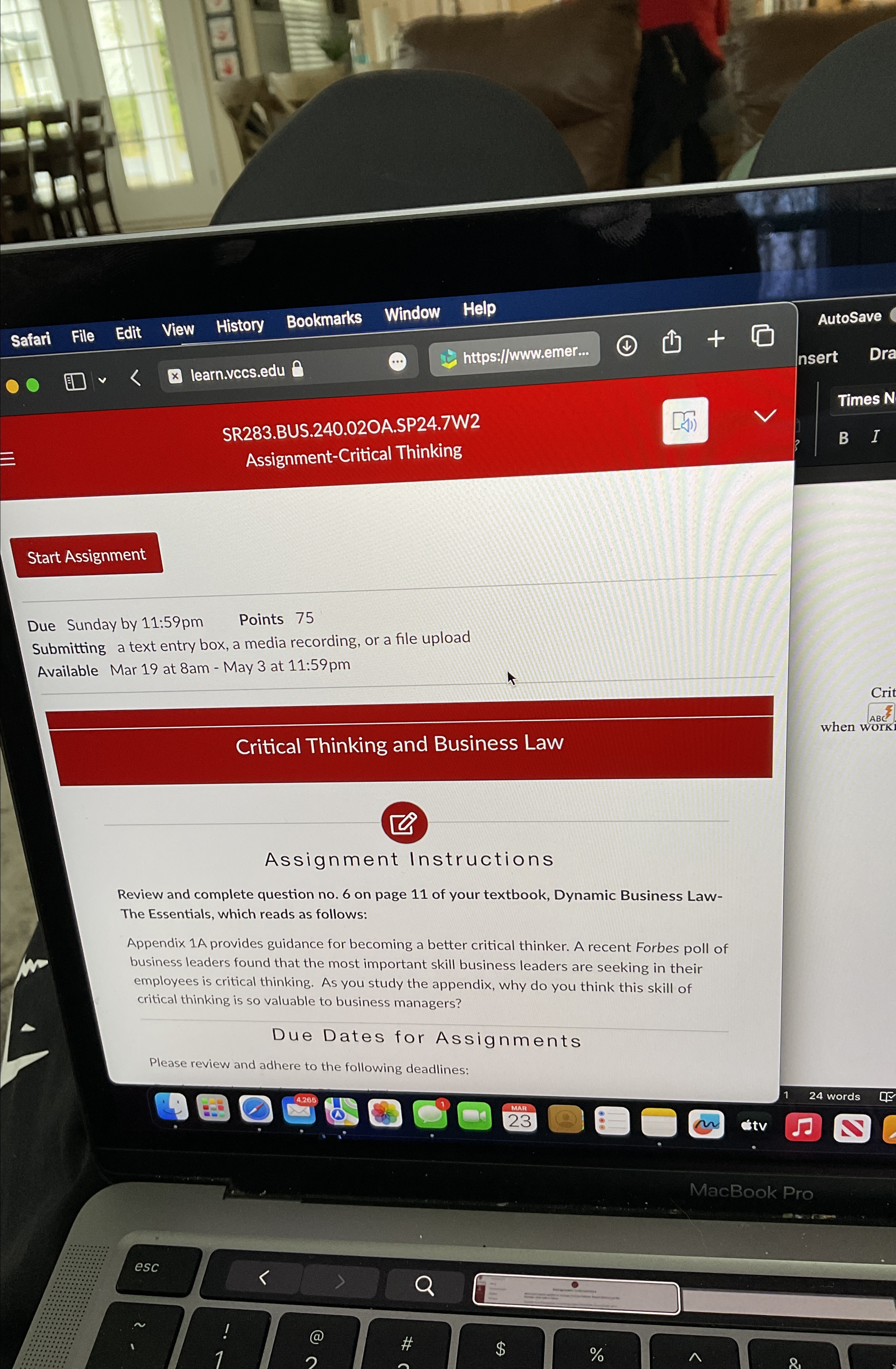 Solved SR283.BUS.240.02OA.SP24.7W2Assignment-Critical | Chegg.com