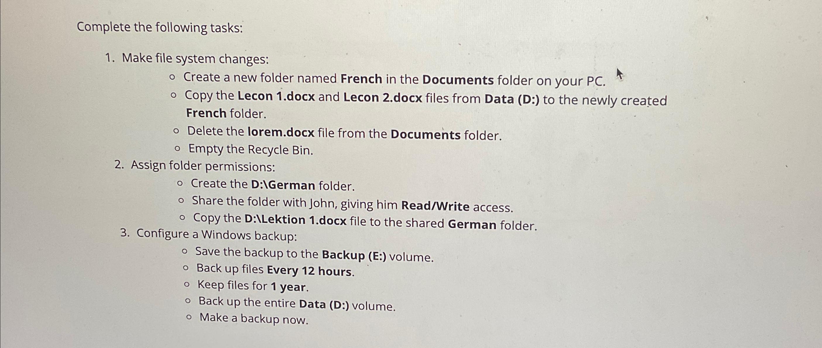 Solved Complete the following tasksMake file system