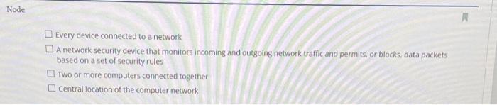 Every device connected to a network A network | Chegg.com