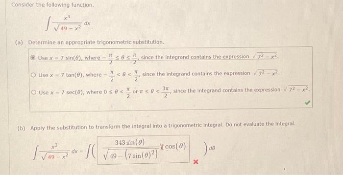 Solved Consider The Following Function. 1- X3 49 - X² (a) | Chegg.com