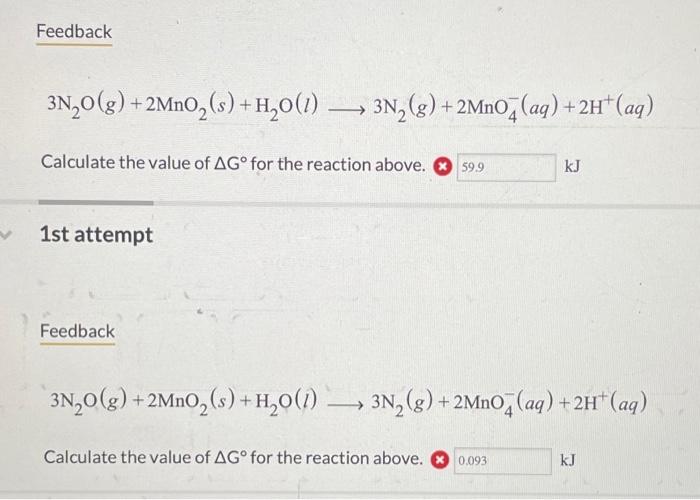 Solved Consider the following two half-reactions and their | Chegg.com