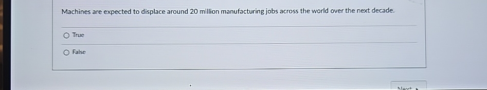 Solved Machines are expected to displace around 20 ﻿million | Chegg.com