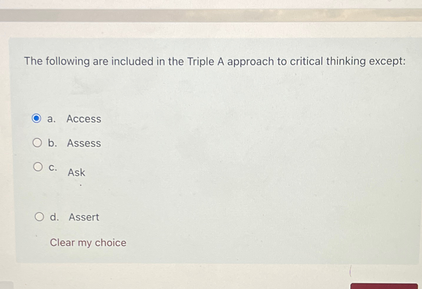 triple a approach to critical thinking