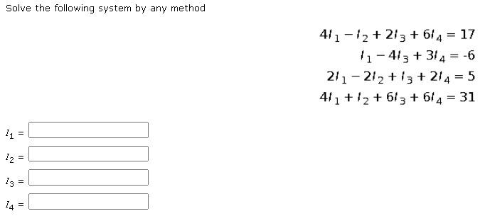 Solved Solve the following system by any method 411-12 +213 | Chegg.com