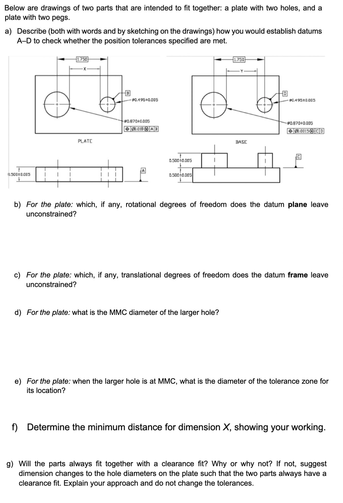 Solved Below are drawings of two parts that are intended to | Chegg.com