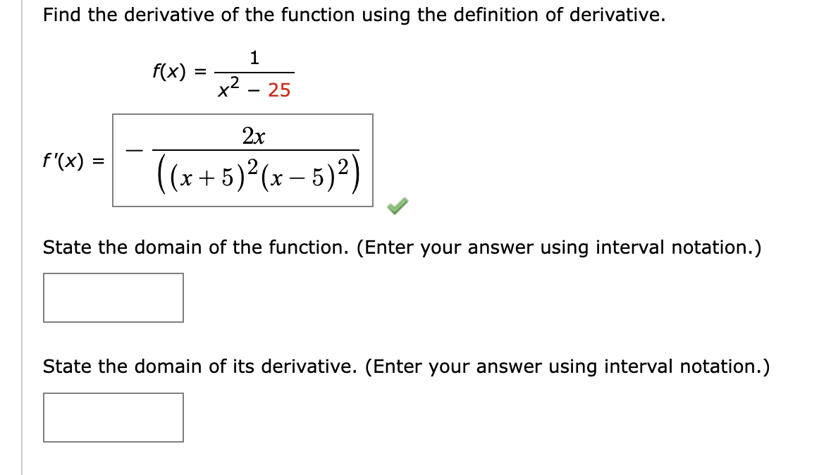 Solved Find the derivative of the function using the | Chegg.com