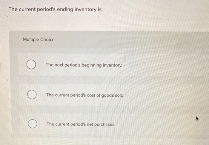 The Current Period's Ending Inventory Is