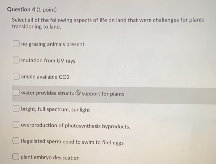 Solved Question 6 (1 point) Saved Which of the following | Chegg.com