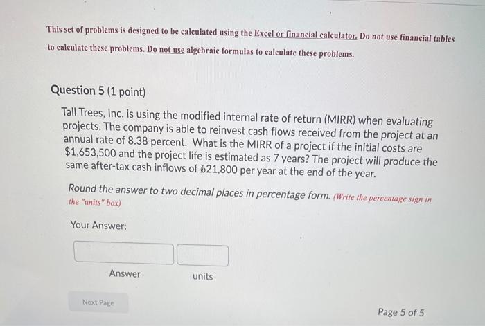 Solved This set of problems is designed to be calculated | Chegg.com