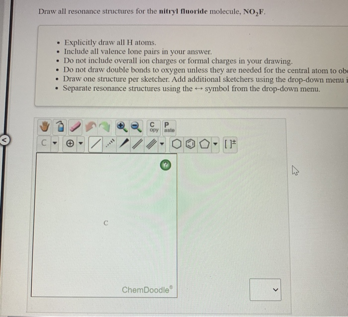 Draw all resonance structures for the nitryl chloride