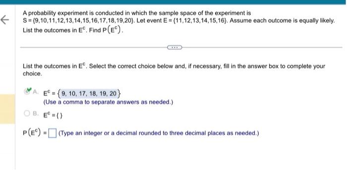 Solved A probability experiment is conducted in which the | Chegg.com