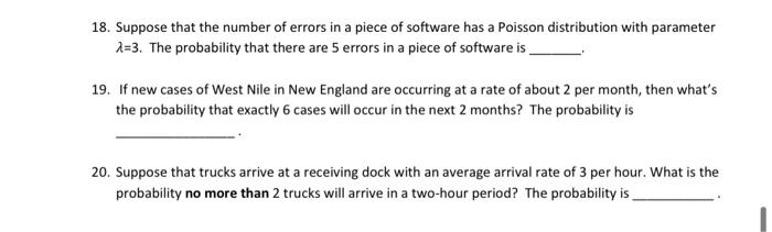 Solved 18. Suppose that the number of errors in a piece of | Chegg.com