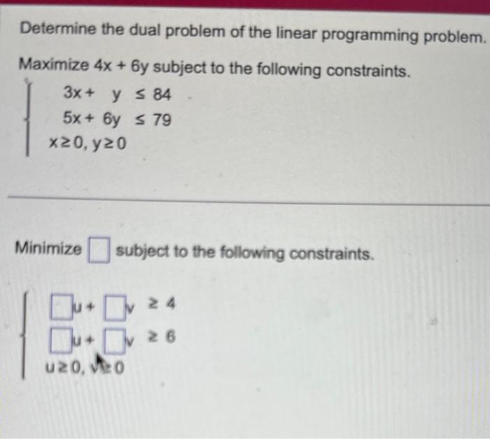 Solved Determine the dual problem of the linear programming | Chegg.com