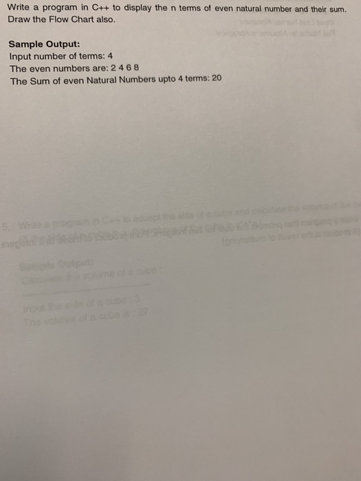 Solved Write a program in C++ to display the n terms of even | Chegg.com