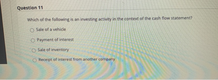 Which Of The Following Is An Operating Activity Solved Question 10 Which of the following is an operating | Chegg.com