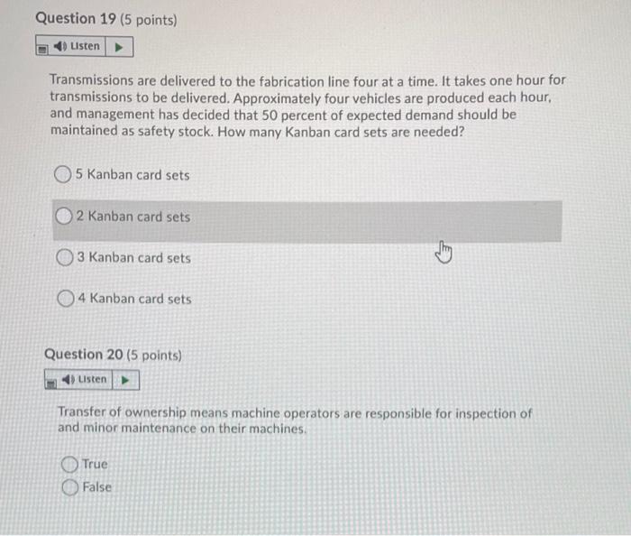Solved Question 19 (5 points) Usten Transmissions are
