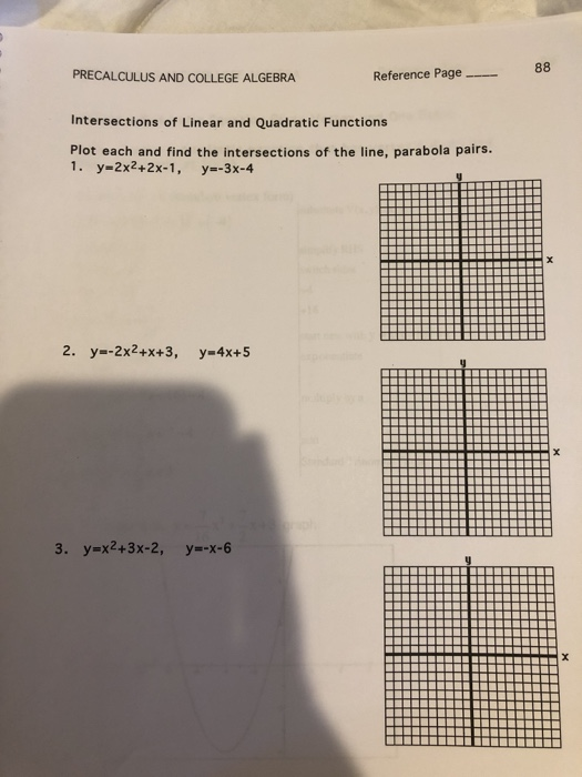 Solved 88 Precalculus And College Algebra Reference Page Chegg Solved 88 Precalculus And College Algebra Reference Page Chegg