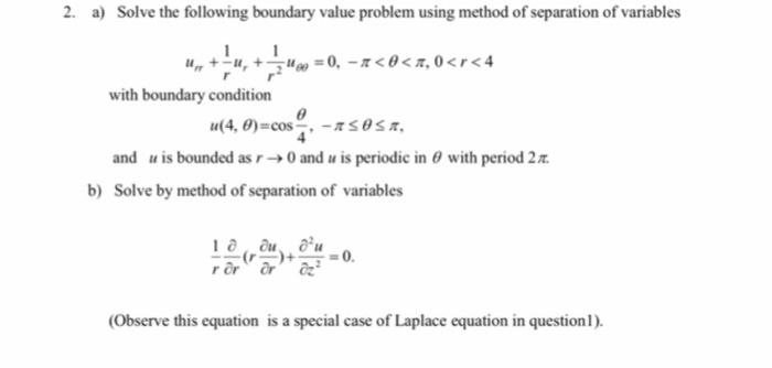 Solved a) Solve the following boundary value problem using | Chegg.com