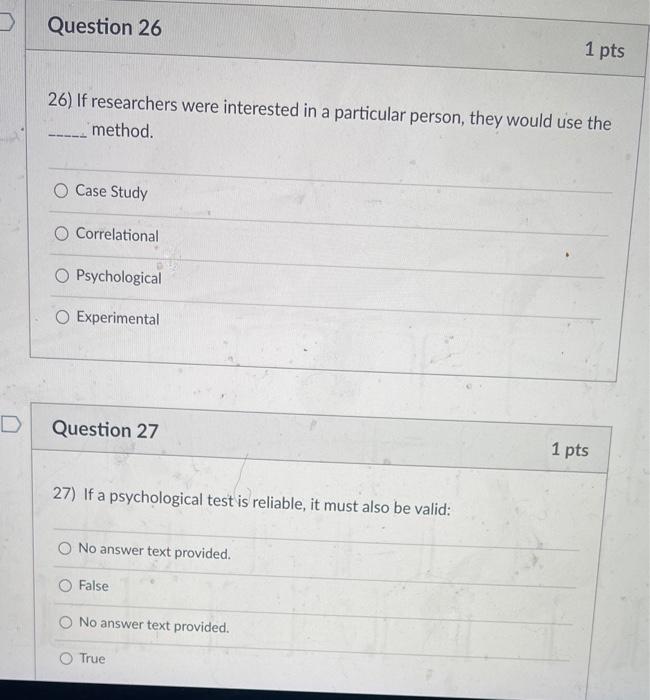 Solved Question 26 1 pts 26) If researchers were interested | Chegg.com