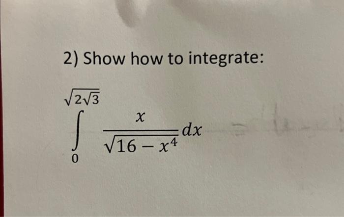 integrate dx sqrt 16 x 2