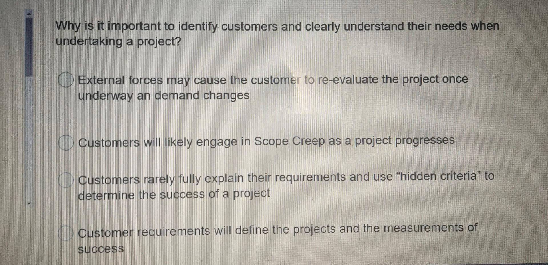 Solved Why is it important to identify customers and clearly | Chegg.com