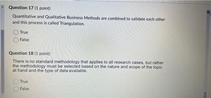 Solved Quantitative and Qualitative Business Methods are | Chegg.com