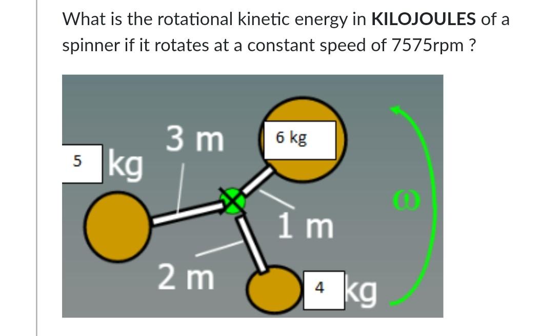 Solved What is the rotational kinetic energy in KILOJOULES | Chegg.com