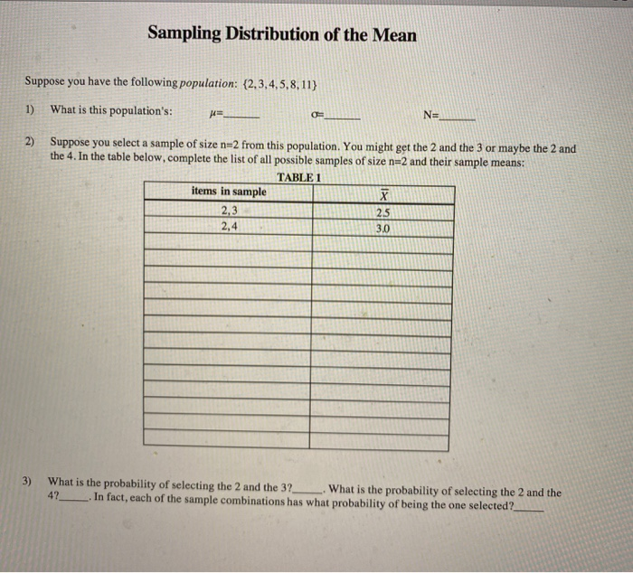 Solved Sampling Distribution Of The Mean Suppose You Have Chegg Com