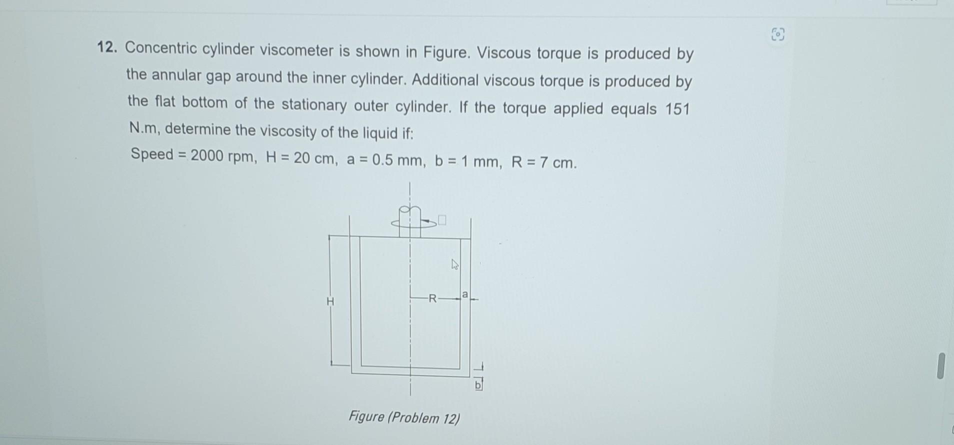 Solved 12. Concentric cylinder is shown in