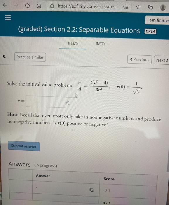 Solved * CW @ https://edfinity.com/assessme... III I am | Chegg.com