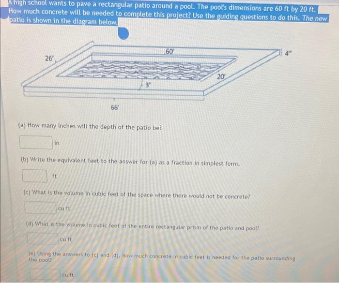 Solved A high school wants to pave a rectangular patio
