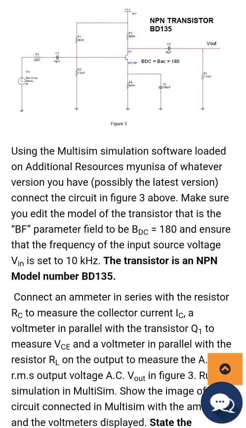 Solved Using the Multisim simulation software loaded on | Chegg.com