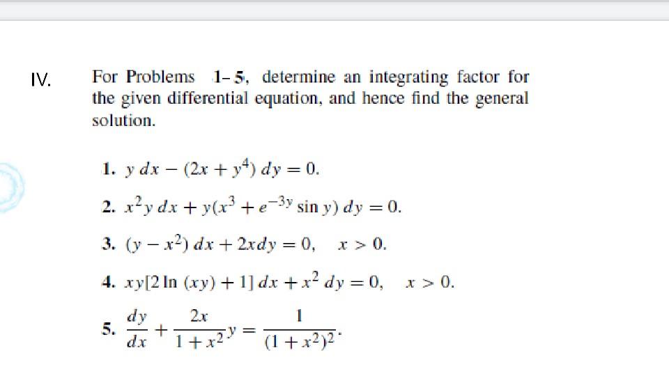 Solved 1) Determine weather the differential equation is | Chegg.com