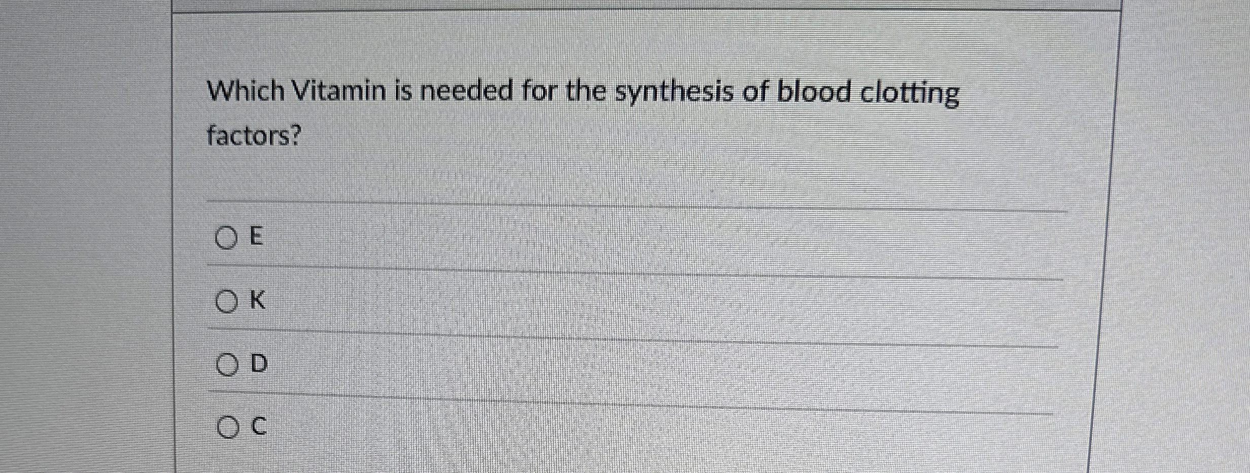 Solved Which Vitamin is needed for the synthesis of blood